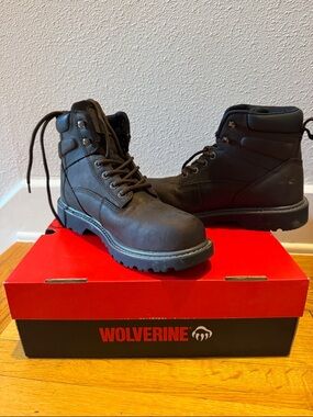 Wolverine Men's Dark Brown Lace-Up Work Boots